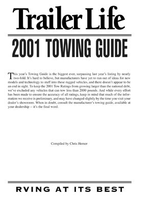 2001 Towing Guide