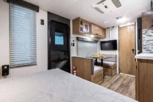 2024 Forest River Cherokee Wolf Pup Black Label 16FQBL Couples Camper Interior Image