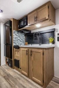 2024 Forest River Cherokee Wolf Pup Black Label 16FQBL Couples Camper Interior Image