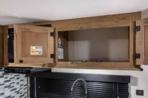 2024 Forest River Cherokee Wolf Pup Black Label 16FQBL Couples Camper Interior Image