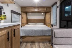 2024 Forest River Cherokee Wolf Pup Black Label 16FQBL Couples Camper Interior Image