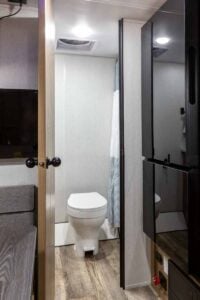 2024 Forest River Cherokee Wolf Pup Black Label 16FQBL Couples Camper Interior Image