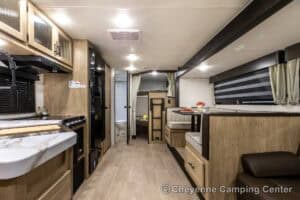 2026 Forest River Cherokee Grey Wolf 26DBH Bunkhouse Travel Trailer Interior Image