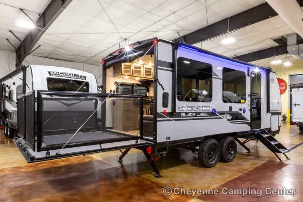 2026 Forest River Cherokee Grey Wolf Black Label 22RRBL Toy Hauler Enterior Image