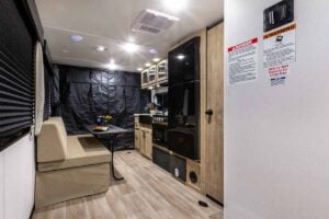 2027 Forest River Cherokee Grey Wolf Black Label 18RRBL Toy Hauler Interior Image