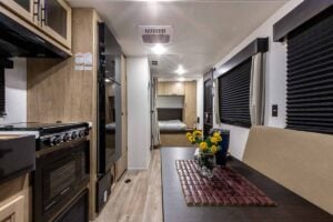 2027 Forest River Cherokee Grey Wolf Black Label 18RRBL Toy Hauler Interior Image