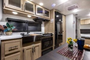 2027 Forest River Cherokee Grey Wolf Black Label 18RRBL Toy Hauler Interior Image