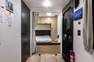 2027 Forest River Cherokee Grey Wolf Black Label 18RRBL Toy Hauler Interior Image
