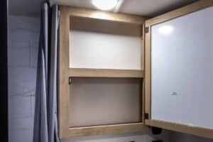 2027 Forest River Cherokee Grey Wolf Black Label 18RRBL Toy Hauler Interior Image