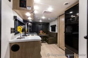 2026 Forest River Cherokee Grey Wolf Black Label 22RRBL Toy Hauler Interior Image