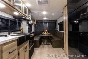2026 Forest River Cherokee Grey Wolf Black Label 22RRBL Toy Hauler Interior Image