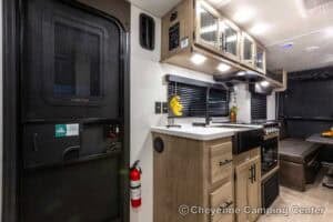 2026 Forest River Cherokee Grey Wolf Black Label 22RRBL Toy Hauler Interior Image