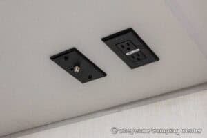 2026 Forest River Cherokee Grey Wolf Black Label 22RRBL Toy Hauler Interior Image