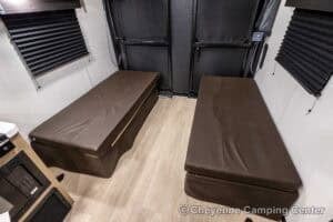 2026 Forest River Cherokee Grey Wolf Black Label 22RRBL Toy Hauler Interior Image