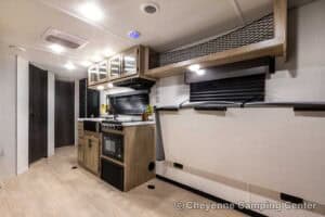 2026 Forest River Cherokee Grey Wolf Black Label 22RRBL Toy Hauler Interior Image