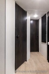 2026 Forest River Cherokee Grey Wolf Black Label 22RRBL Toy Hauler Interior Image