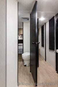 2026 Forest River Cherokee Grey Wolf Black Label 22RRBL Toy Hauler Interior Image