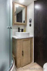 2026 Forest River Cherokee Grey Wolf Black Label 22RRBL Toy Hauler Interior Image