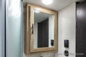 2026 Forest River Cherokee Grey Wolf Black Label 22RRBL Toy Hauler Interior Image