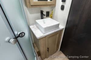 2026 Forest River Cherokee Grey Wolf Black Label 22RRBL Toy Hauler Interior Image