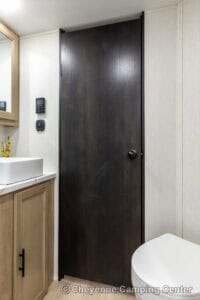 2026 Forest River Cherokee Grey Wolf Black Label 22RRBL Toy Hauler Interior Image