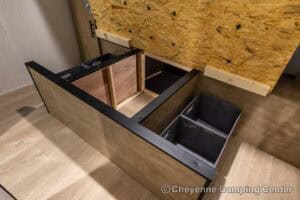 2026 Forest River Cherokee Grey Wolf Black Label 22RRBL Toy Hauler Interior Image