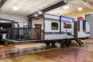 2027 Forest River Cherokee Grey Wolf Black Label 22RRBL Toy Hauler Exterior Image