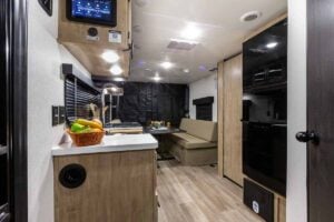 2027 Forest River Cherokee Grey Wolf Black Label 22RRBL Toy Hauler Interior Image