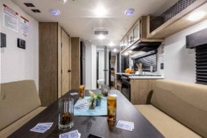 2027 Forest River Cherokee Grey Wolf Black Label 22RRBL Toy Hauler Interior Image