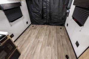 2027 Forest River Cherokee Grey Wolf Black Label 22RRBL Toy Hauler Interior Image