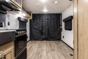 2027 Forest River Cherokee Grey Wolf Black Label 22RRBL Toy Hauler Interior Image