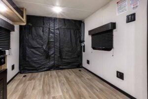 2027 Forest River Cherokee Grey Wolf Black Label 22RRBL Toy Hauler Interior Image