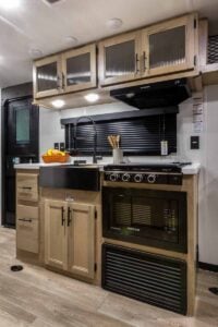 2027 Forest River Cherokee Grey Wolf Black Label 22RRBL Toy Hauler Interior Image