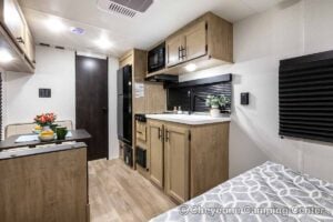 2027 Forest River Cherokee Wolf Pup Black Label 16FQBLW Small Camper Interior Image