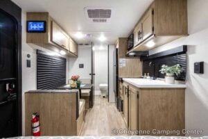 2027 Forest River Cherokee Wolf Pup Black Label 16FQBLW Small Camper Interior Image