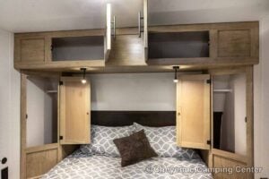 2027 Forest River Cherokee Wolf Pup Black Label 16FQBLW Small Camper Interior Image