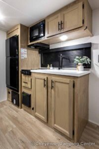 2027 Forest River Cherokee Wolf Pup Black Label 16FQBLW Small Camper Interior Image
