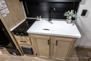 2027 Forest River Cherokee Wolf Pup Black Label 16FQBLW Small Camper Interior Image