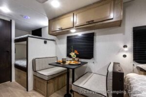 2026 Forest River Cherokee Wolf Pup Black Label 16BHSBLW Small Bunkhouse Travel Trailer Interior Image