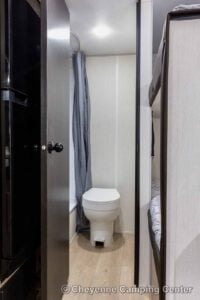 2026 Forest River Cherokee Wolf Pup Black Label 16BHSBLW Small Bunkhouse Travel Trailer Interior Image