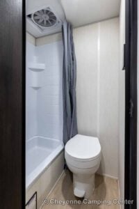 2026 Forest River Cherokee Wolf Pup Black Label 16BHSBLW Small Bunkhouse Travel Trailer Interior Image