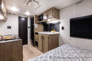 2026 Forest River Cherokee Wolf Pup Black Label 16FQBLW Small Camper Interior Image