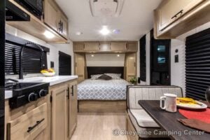 2026 Forest River Cherokee Wolf Pup Black Label 16FQBLW Small Camper Interior Image