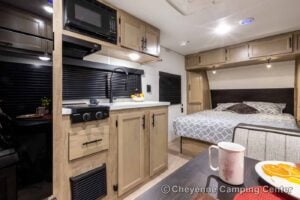 2026 Forest River Cherokee Wolf Pup Black Label 16FQBLW Small Camper Interior Image
