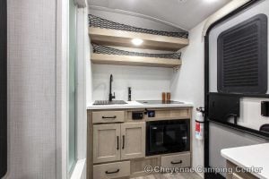 2024 Forest River Flagstaff E-Pro E15TB Front Kitchen Travel Trailer Interior Image