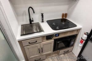 2024 Forest River Flagstaff E-Pro E15TB Front Kitchen Travel Trailer Interior Image