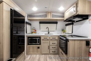 2024 Forest River Flagstaff E-Pro E20FKS Front Kitchen Travel Trailer Interior Image