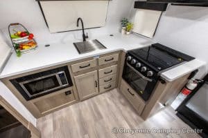 2024 Forest River Flagstaff E-Pro E20FKS Front Kitchen Travel Trailer Interior Image