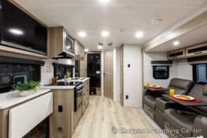 2026 Forest River Flagstaff Micro Lite 22FBS Couples Travel Trailer Interior Image