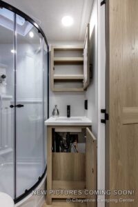 2027 Forest River Flagstaff Micro Lite 22FBS Couples Travel Trailer Interior Image